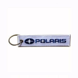 Polaris White-Blue Key Chain Fob Embroidered - NEW FAST SHIP